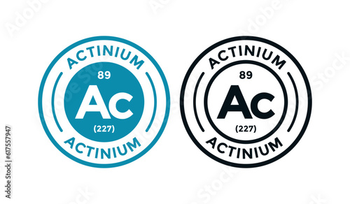 Actinium logo badge template. this is chemical element of periodic table symbol. Suitable for business, technology, molecule, atomic symbol 