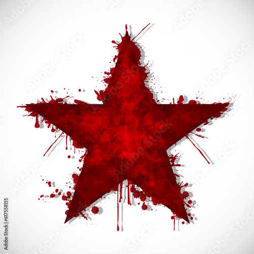 Illustration of a bloody star on a white background.