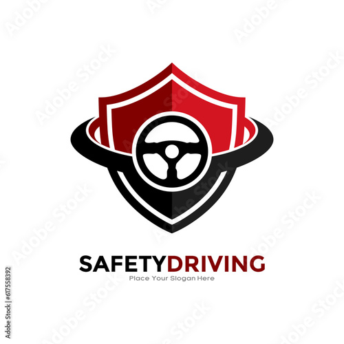 Steer shield logo vector template. Suitable for business, technology, transportation and security