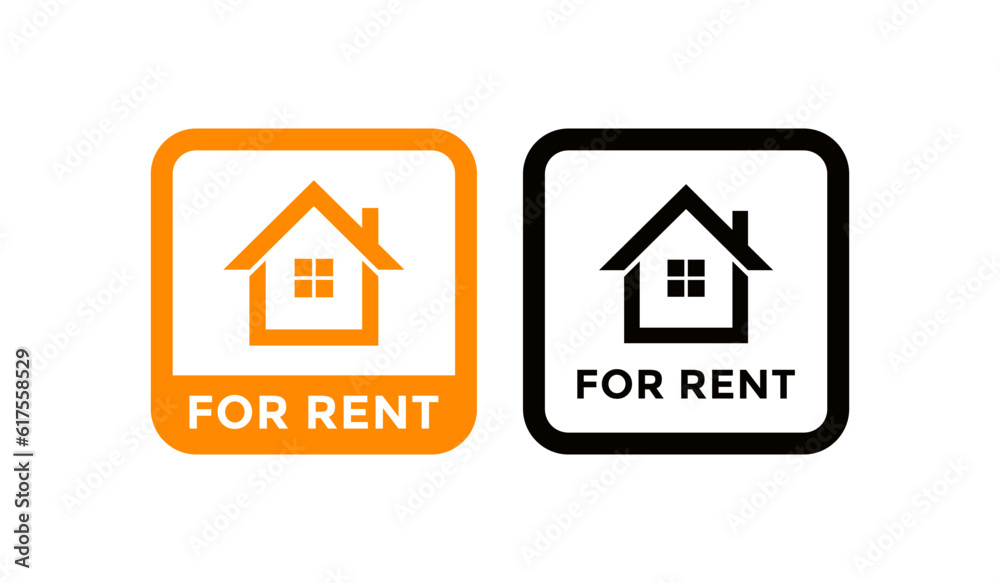 House for rent badge logo template. Suitable for business, building and information