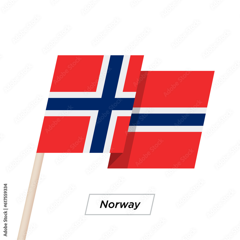 Obraz premium _ Ribbon Waving Flag Isolated on White. Vector Illustration. _ Flag with Sharp Corners