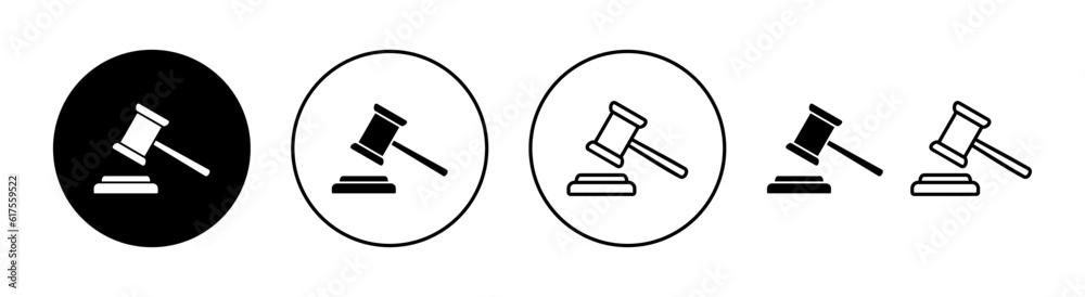 Gavel icon set for web and mobile app. judge gavel sign and symbol. law icon. auction hammer Gavel icon set for web and mobile app. judge gavel sign and symbol. law icon. auction hammer