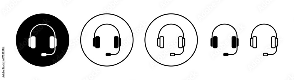 Headphone icon set  for web and mobile app. headphone sign and symbol