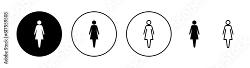 Female icon set for web and mobile app. woman sign and symbol