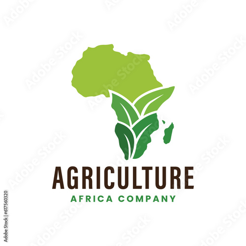 Agriculture of afica logo, agriculture with leaf and green concept