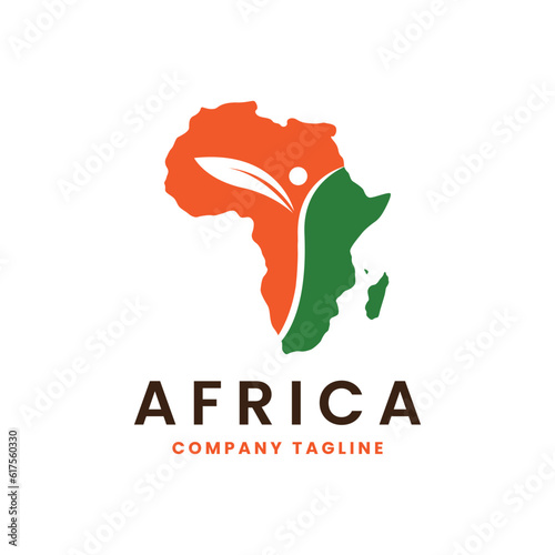 Agriculture of afica logo, agriculture with leaf and green concept
