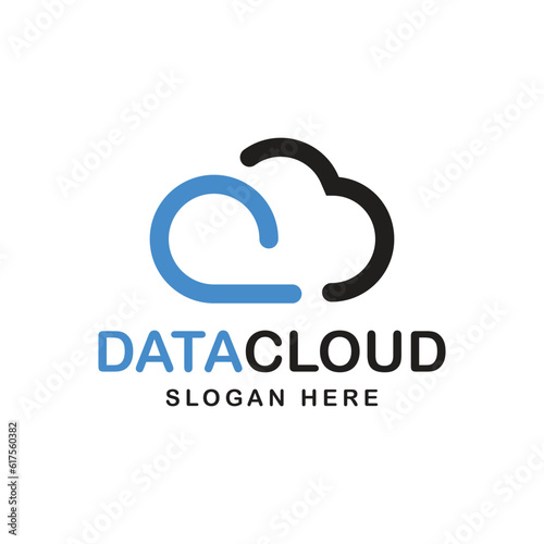 Vector data cloud logo design template illustration