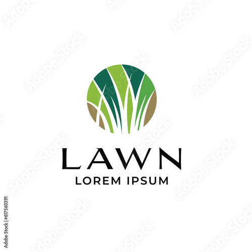 Vector nature grass logo design template illustration