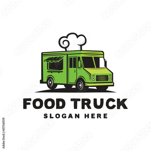 Vector food truck logo design template illustration