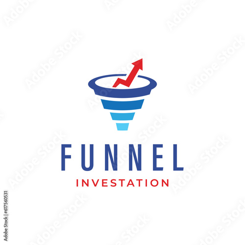 Vector funnel insvestation logo design template illustration