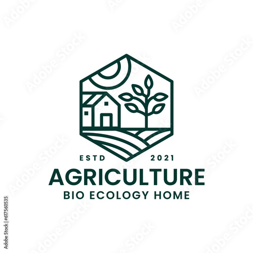 Agriculture logo template suitable for businesses and product names. This stylish logo design could be used for different purposes for a company, product, service or for all your ideas.