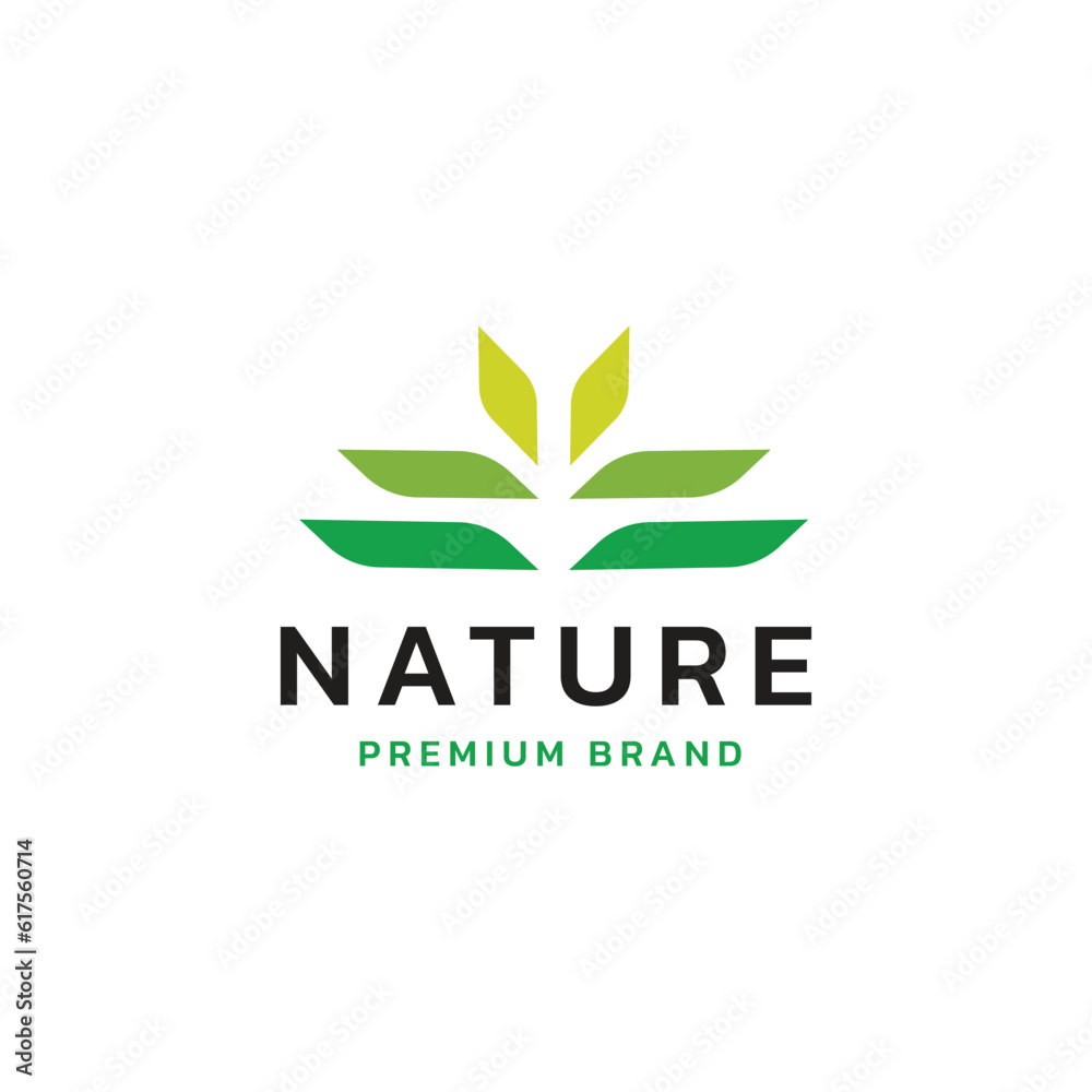 Nature leaf logo arranged with a minimalist concept