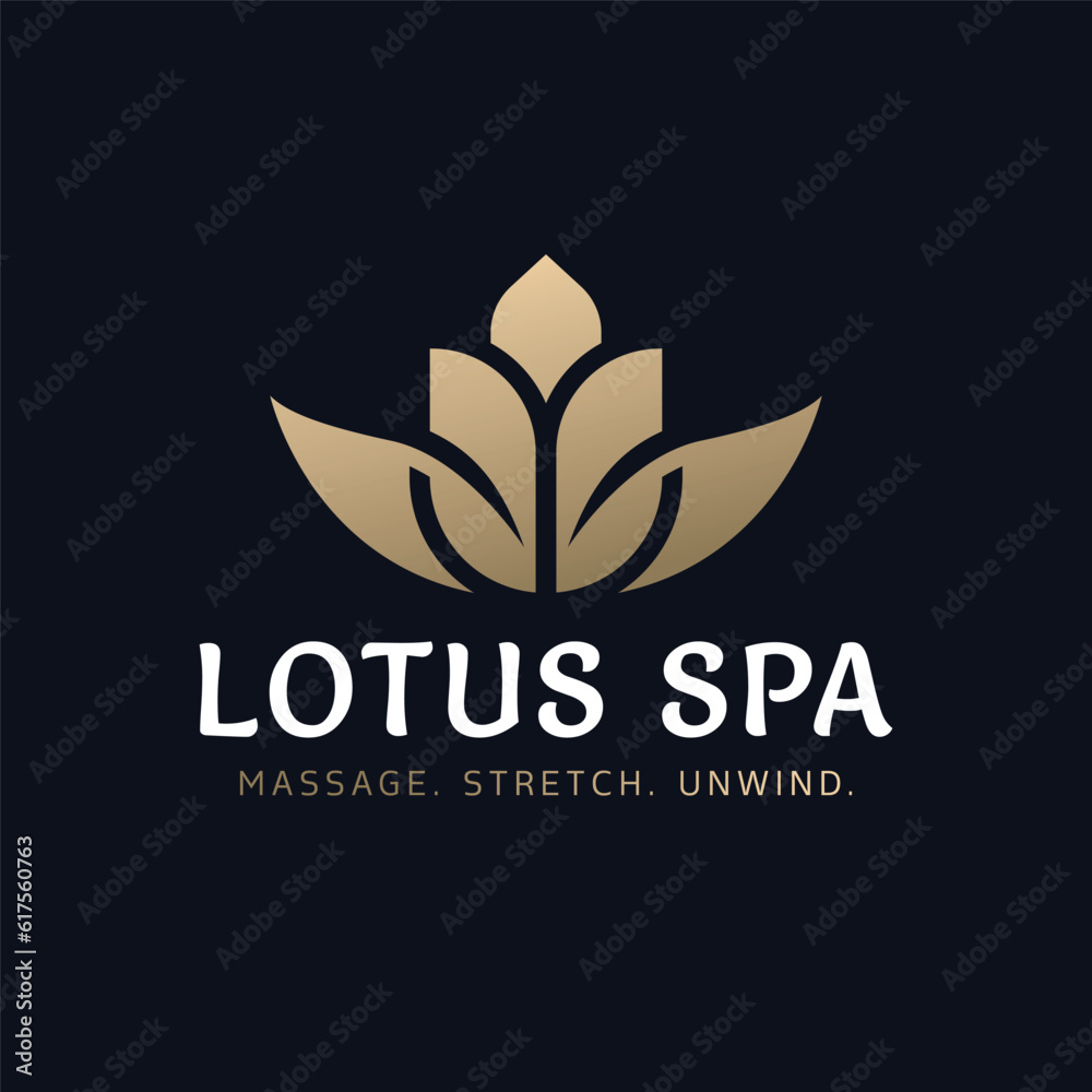 Golden lotus flowers logo template vector Golden lotus flowers logo template vector