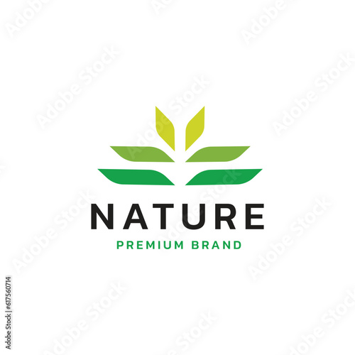 Nature leaf logo arranged with a minimalist concept