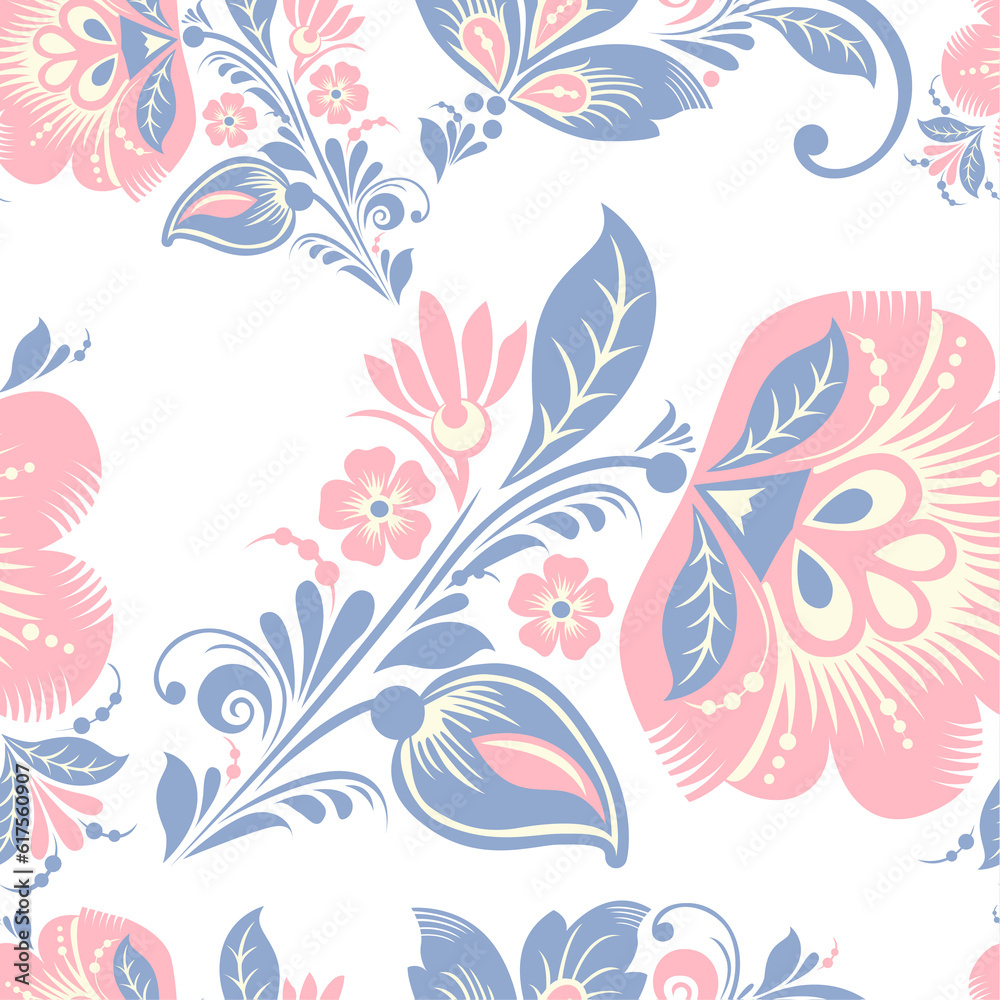 Romantic seamless floral pattern. Seamless pattern can be used for wallpaper, pattern fills, web page backgrounds, surface textures. background. Eps 8