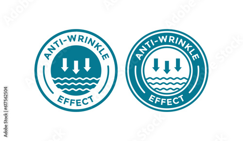 Anti-wrinkle effect logo badge template. Suitable for business, fashion, beauty and information for product label