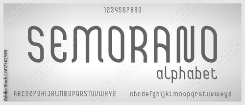 Semorano, modern creative condensed alphabet with urban style template