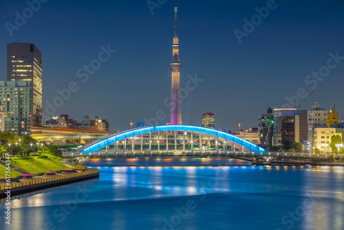 Photography Cityscape image of Tokyo skyline during twilight in Japan.