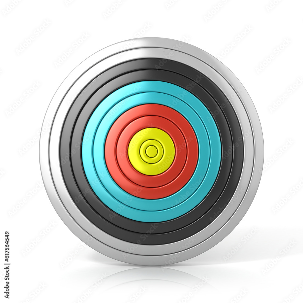 Archery target, isolated on white background. Front view Archery target, isolated on white background. Front view