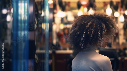 side view of an adult woman...