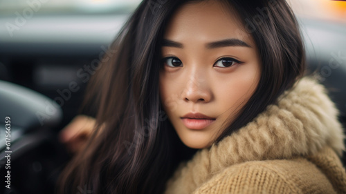 young adult woman, driver, ...