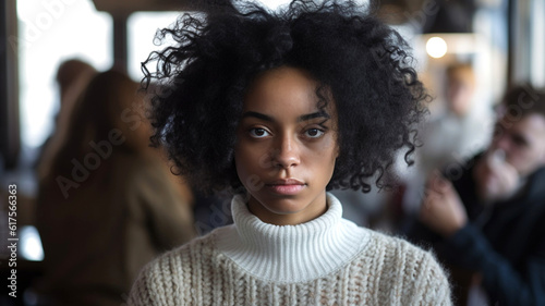 young adult woman, neutral ...