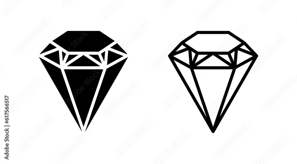 Diamond icon vector. gem icon. crystal stone Diamond icon vector. gem icon. crystal stone