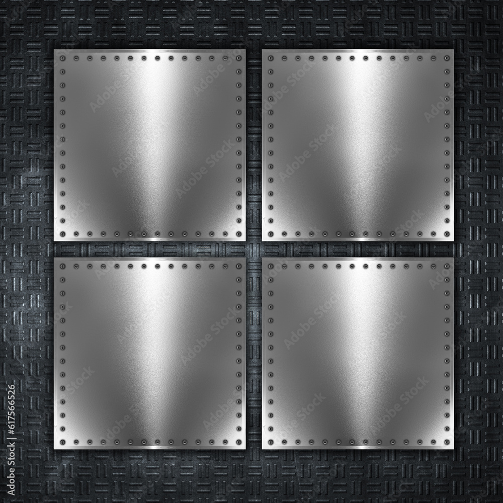 Metal plate texture background with rivets