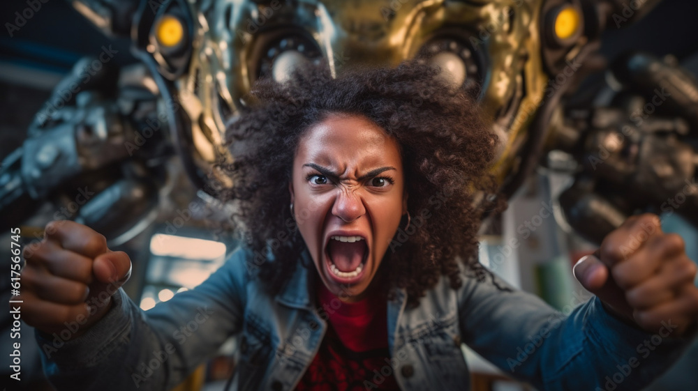 realization or pain, adult woman with mouth open, tecmured or human test subjects, abstract fictional realization or pain, adult woman with mouth open, tecmured or human test subjects, abstract fictional