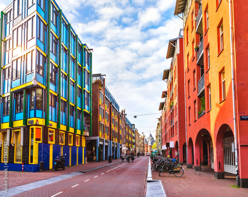 Photography Modern architecture building in Amsterdam Netherlands