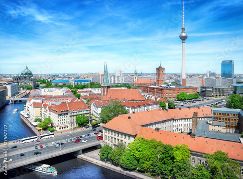 Canvas Print panoramic view at the berlin city center
