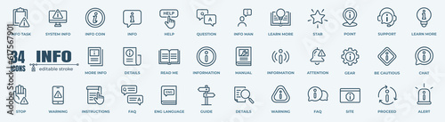 Fotografia, Obraz Vector set of information line icons