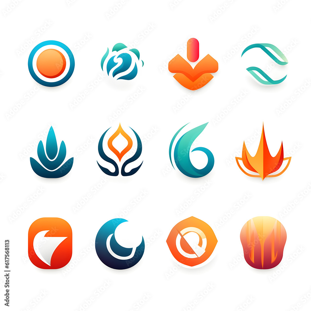 abstract logos of creativity. AI generated abstract logos of creativity. AI generated