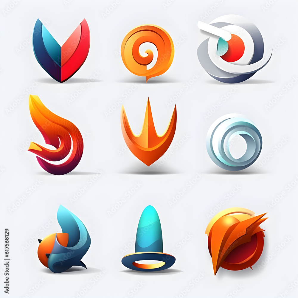abstract logos of creativity. AI generated abstract logos of creativity. AI generated