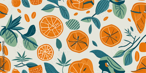 Exotic Escape: Revel in the Tropical Orange Pattern Serenity