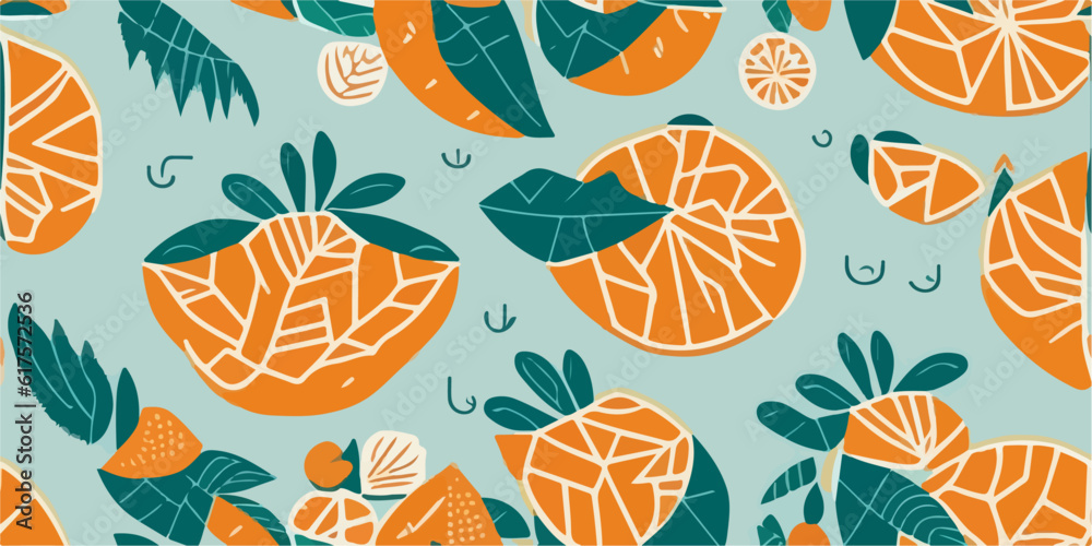 Tropical Orange Euphoria: Embrace the Patterns of Summer