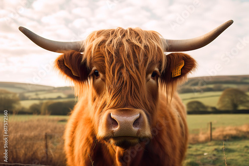 Scottish Highland Cow Head Portrait
