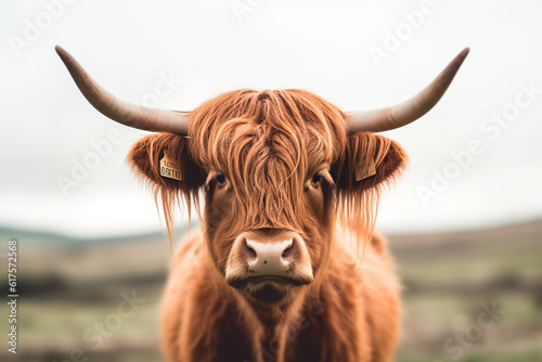 Scottish Highland Cow Portrait.