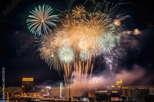 New Year Firecrackers Celebration Backdrop Generative AI