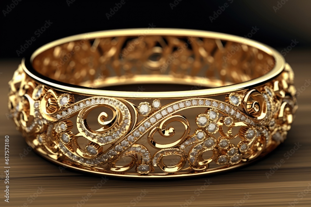 Elegant Gold Bracelet with Diamonds Elegant Gold Bracelet with Diamonds
