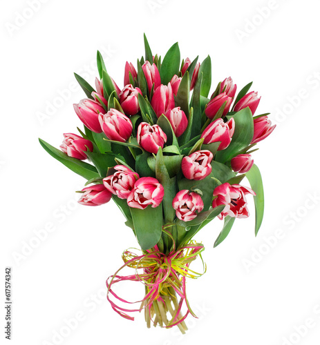 Wallpaper Mural Bouquet of tulip flowers over white background Torontodigital.ca