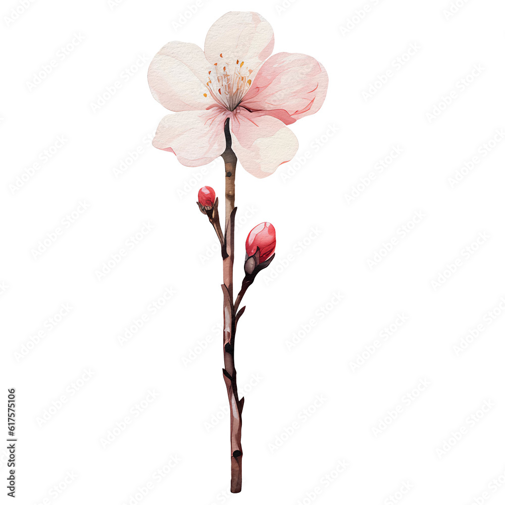 watercolor cherry blossom, flowerw, AI Generative watercolor cherry blossom, flowerw, AI Generative