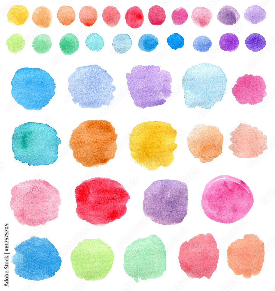 Set of abstract bright watercolor blots for design