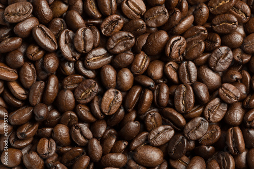 Abstract roasted coffee beans background. Macro photo © Designpics