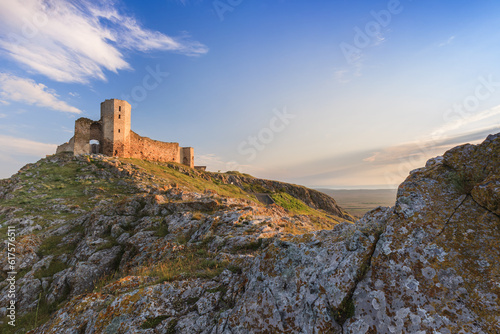 ruins of ancient Enisala royal castle in Dobrogea, Romania