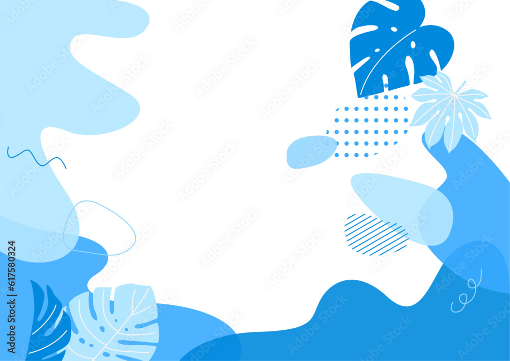 Obraz premium Vector Abstract summer background vector with tropical plants. illustration of summer.