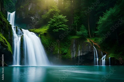 waterfall generated ai © kashif 2158