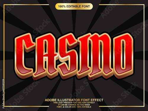 red vintage game text style editable font effect