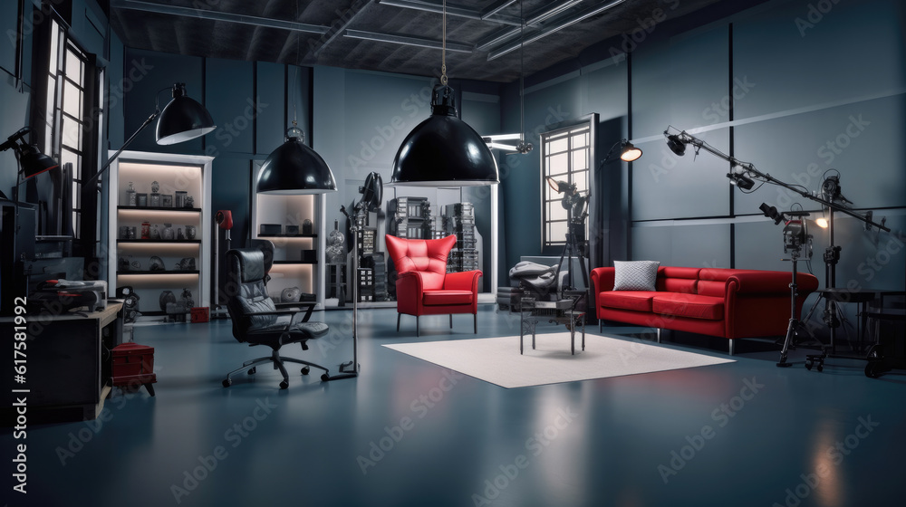 Naklejka premium Modern photo studio interior