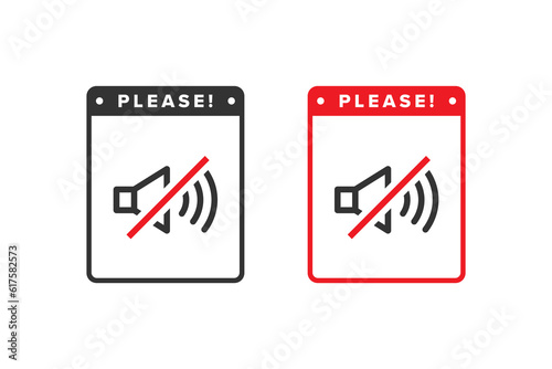 Sound icon sign vector design, icon boards are prohibited from noisy